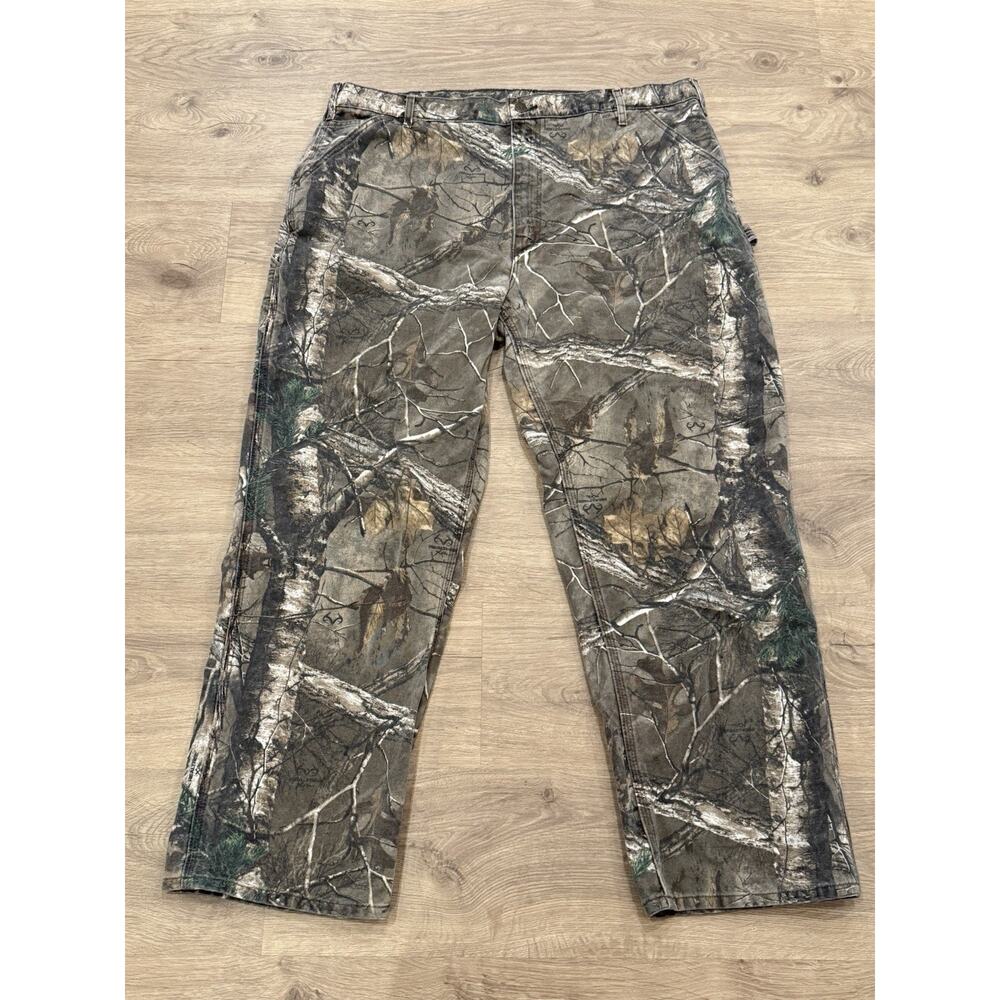 Carhartt Realtree Camo Carpenter Canvas Pants Men 42x30 Made in USA B235977